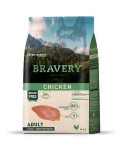 BRAVERY DOG ADULT CHICKEN MED-LARGE BR. 4KG