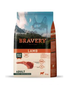 BRAVERY DOG ADULT LAMB  MED-LARGE BR. 4KG