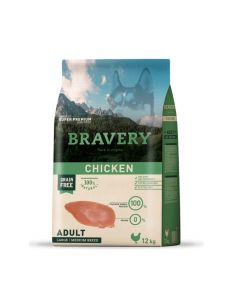 BRAVERY DOG ADULT CHICKEN MED-LARGE BR. 12KG