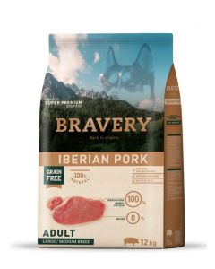 BRAVERY DOG ADULT PORK IB. MED-LARGE BR. 12KG