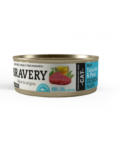 BRAVERY CAT  HUMEDO TUNA FILLETS AND PEAS 24X80GR