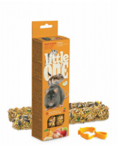 LITTLE ONE STICK PARA HAMSTERES, RATAS, RATONES Y JERBOS CON FRUTA Y FRUTOS SECOS 2X60GR