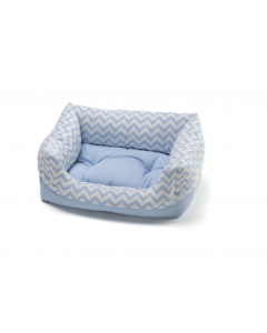 LEO PET CAMA RODI AZUL CLARO ZIG ZAG 40X50 CM