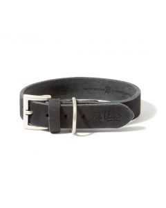 LEO PET FATTED LEATHER COLLAR 40x2 CM BLACK