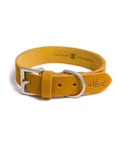 LEO PET FATTED LEATHER COLLAR 40x2 CM YELLOW