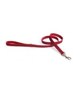 LEO PET FATTED LEATHER LEAD 120x2 CM RED