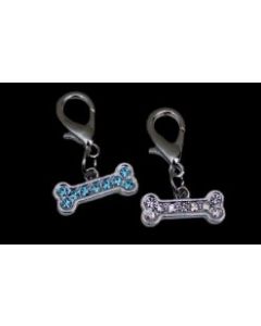 FREEDOG COLGANTE MINI HUESO PIEDRAS BLANCAS