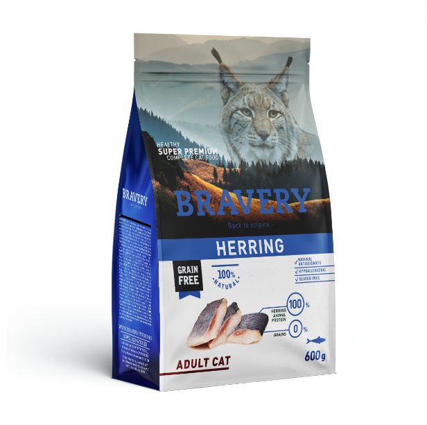 BRAVERY CAT ADULT HERRING (ARENQUE) 600GR