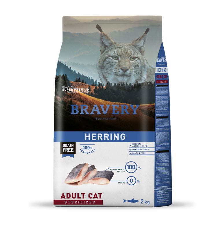 BRAVERY CAT ADULT STERILIZED HERRING (ARENQUE) 2KG
