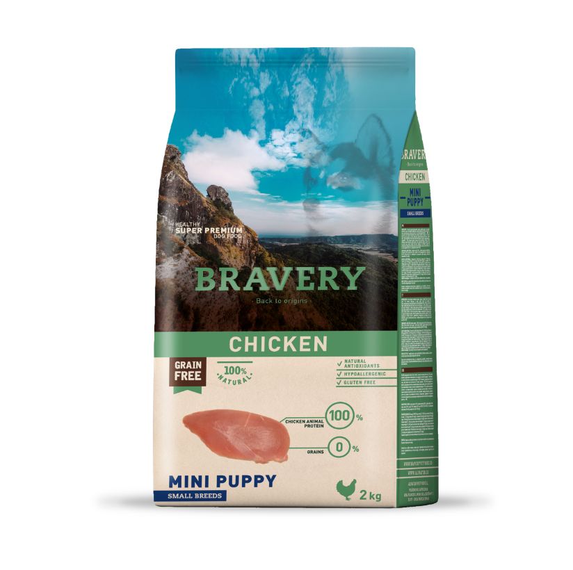 BRAVERY DOG MINI PUPPY CHICKEN  2KG