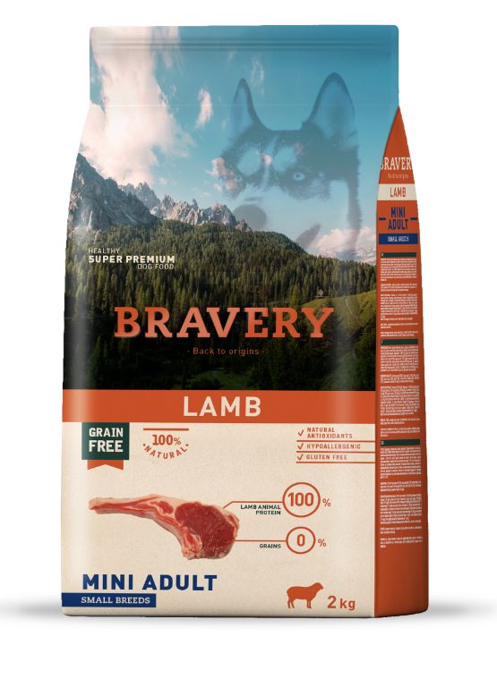 BRAVERY DOG MINI ADULT LAMB  2KG