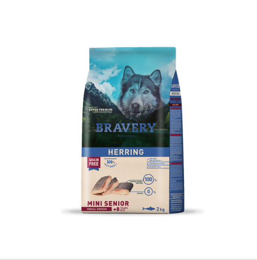 BRAVERY DOG MINI SENIOR HERRING (ARENQUE) 2KG
