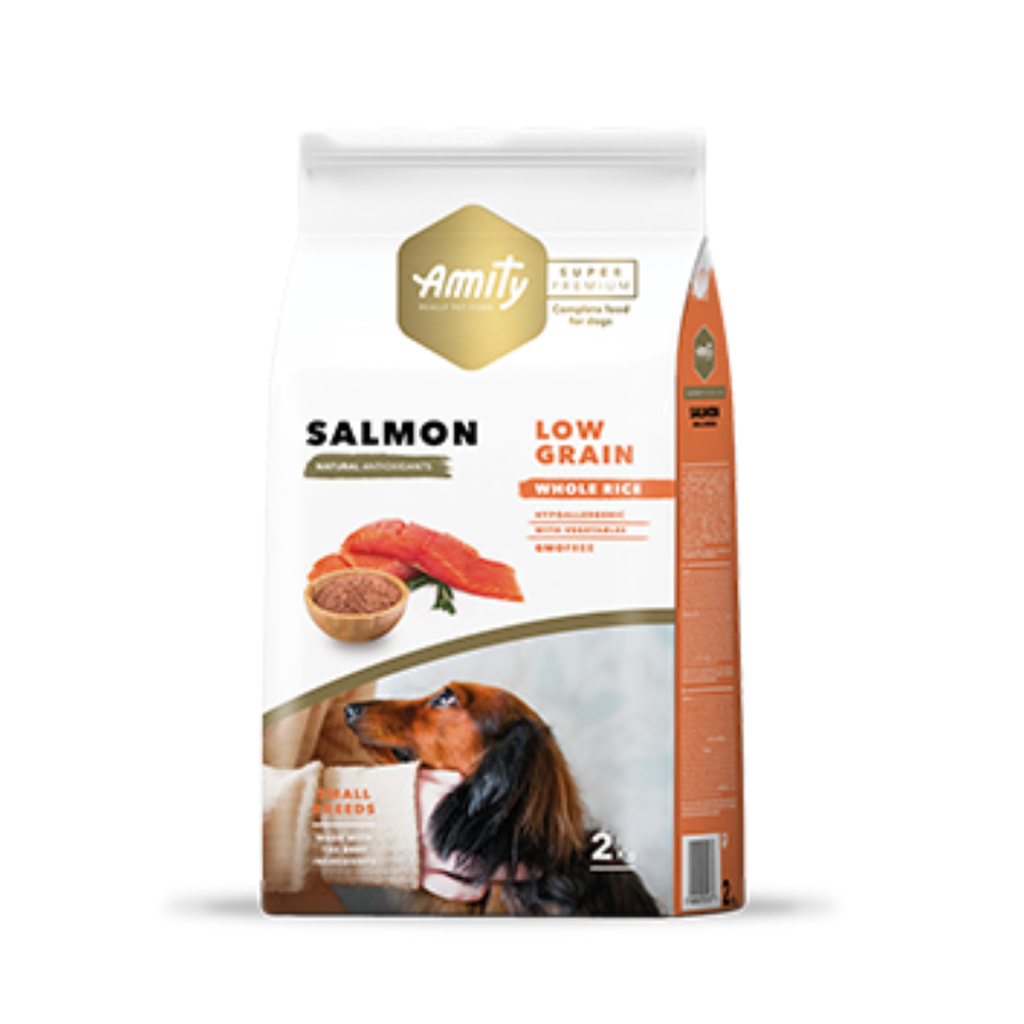 AMITY DOG LOW GRAIN MINI ADULT SALMON 2KG