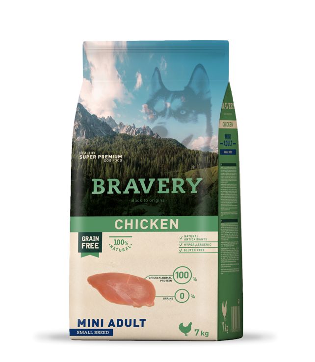BRAVERY DOG MINI ADULT CHICKEN 7KG
