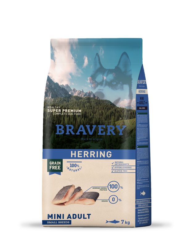 BRAVERY DOG MINI ADULT HERRING  7KG