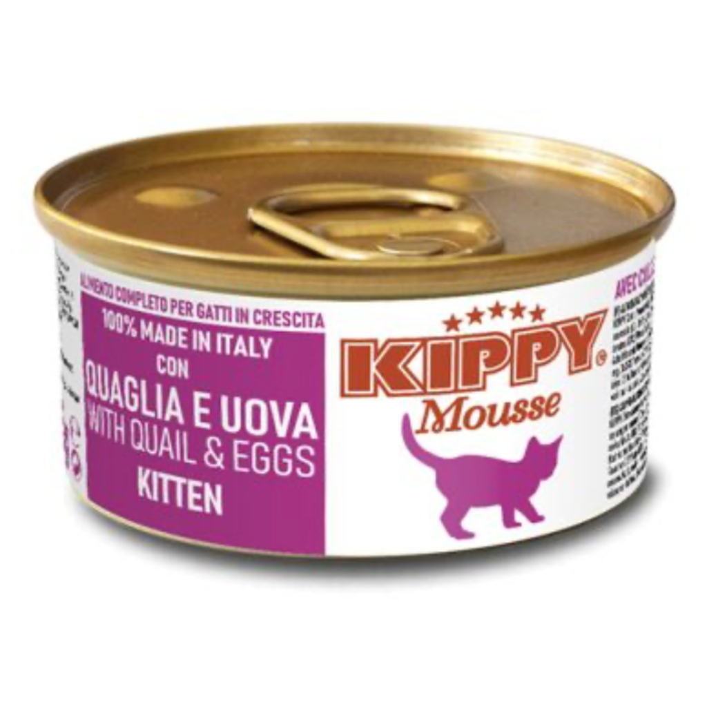 KIPPY CAT KITTEN MOUSSE CODORNICES Y HUEVO  85GR (24 UND.)