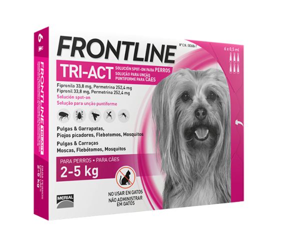 FRONTLINE TRI-ACT 6 PIPETAS DE 2 A 5 KG, 0,5ml