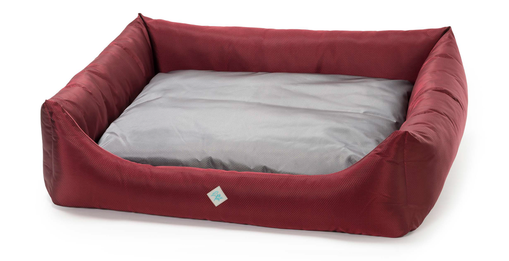 LEO PET CAMA RODI XXL CON CREMALLERA OXFORD BURDEOS/GRIS 100X120