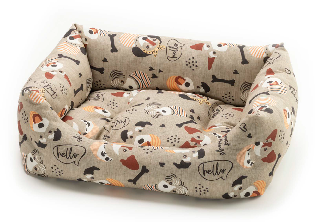 LEO PET CAMA "RODI" DOGS AND BONES 70X85 CM