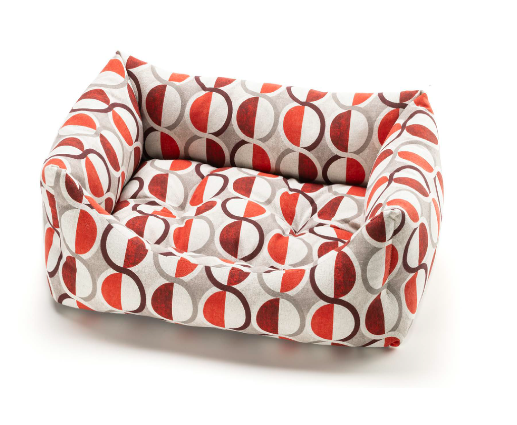 LEO PET CAMA RODI CÍRCULOS ROJOS 70X85 CM