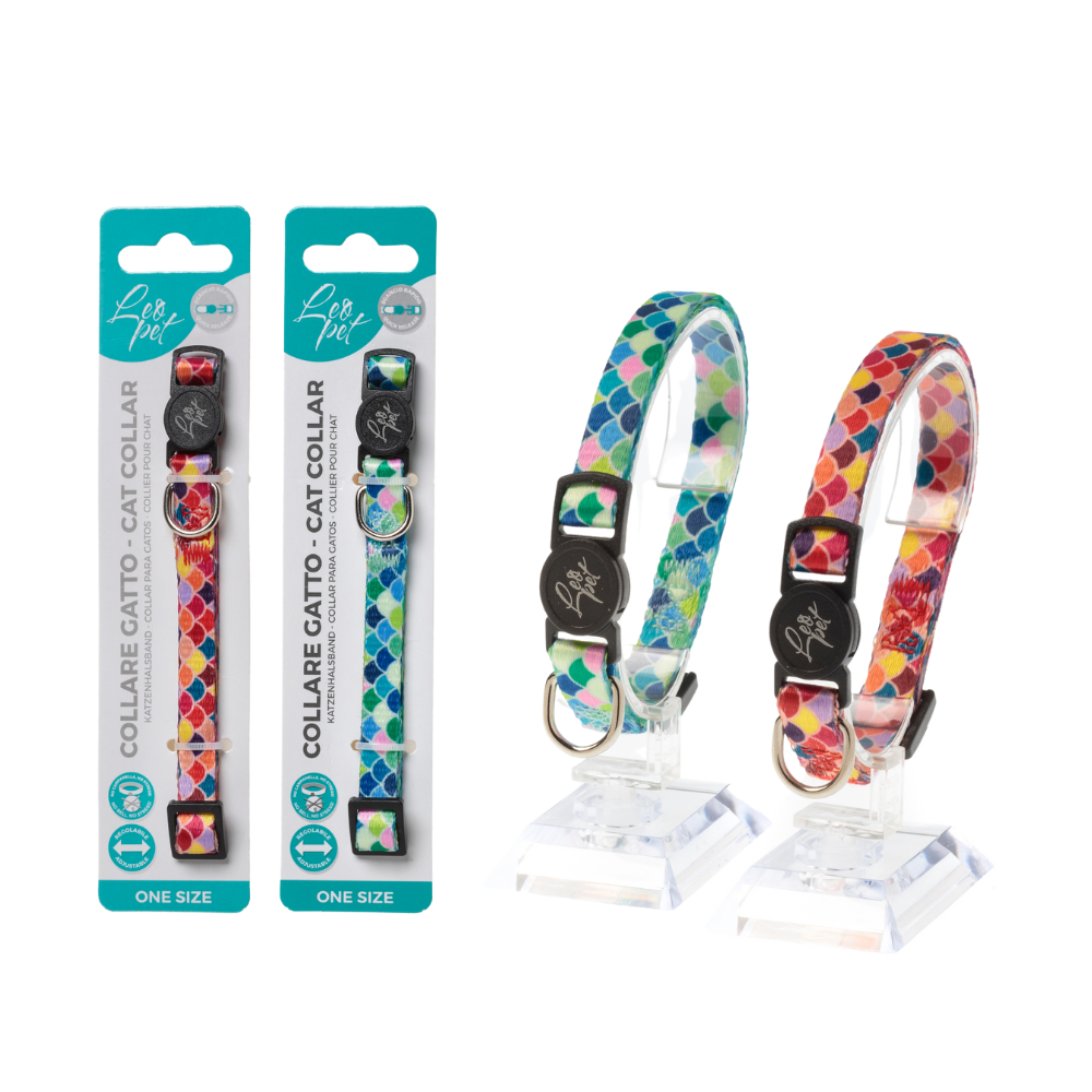 LEO PET COLLAR GATO ESTAMPADO ARLEQUÍN COLOR VARIADO