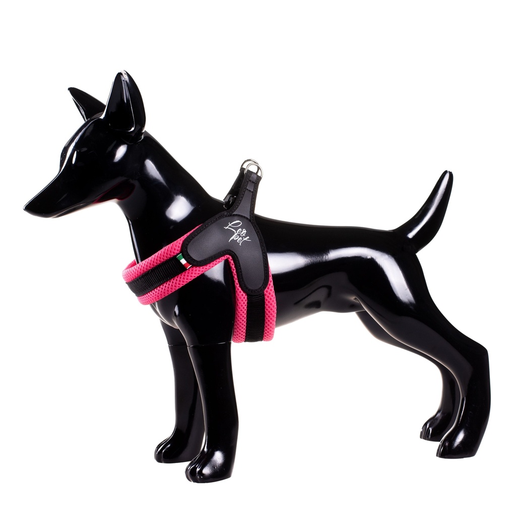 LEO PET ARNES DE PVC-NYLON-MALLA ROSA FLUOR T-4 50-60CM