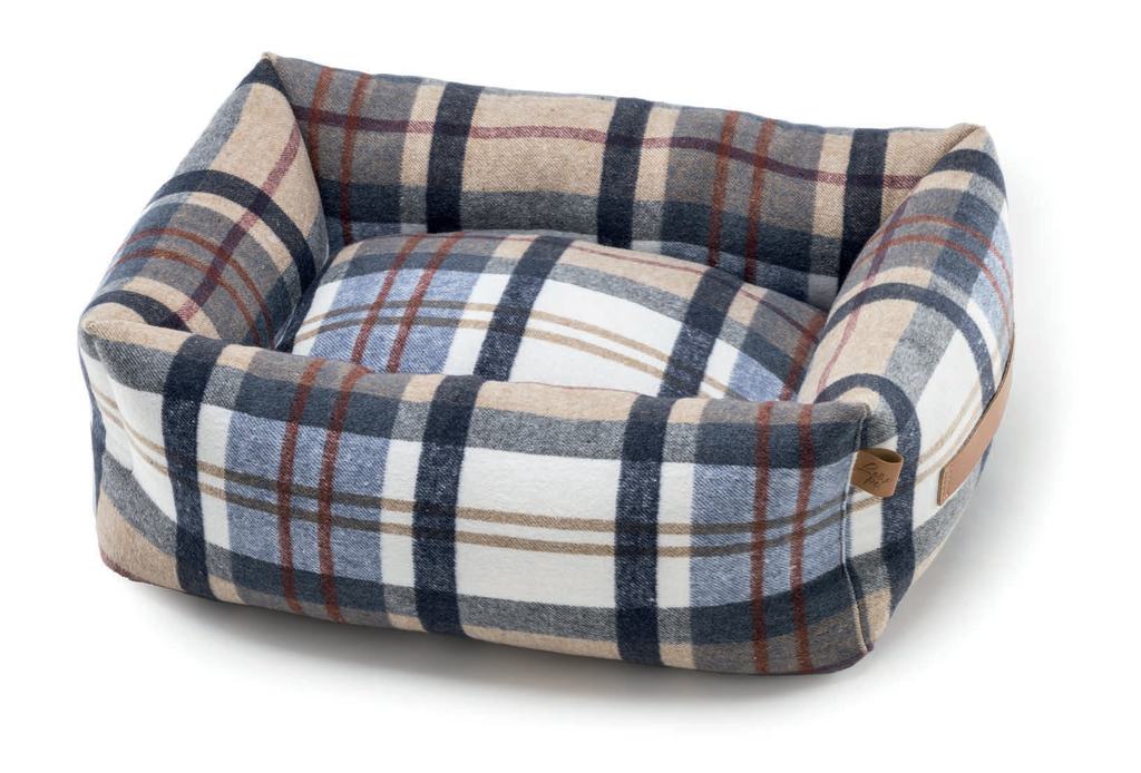 LEO PET CAMA ELBA TARTÁN AZUL 85X110 CM