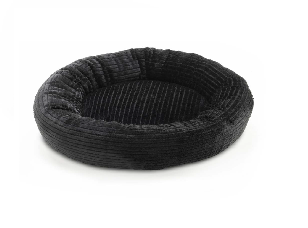 LEO PET CAMA DONUT NEGRA SUPER SUAVE 90X20 CM