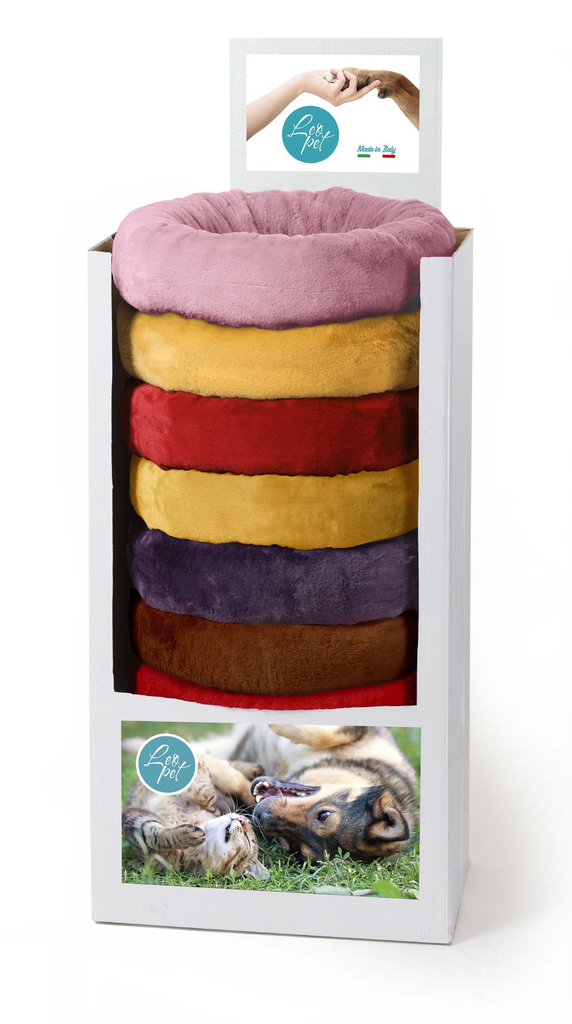 LEO PET EXPOSITOR DONUT COLOR VARIADOS 50x15 CM (10 UND. POR EXPOSITOR)