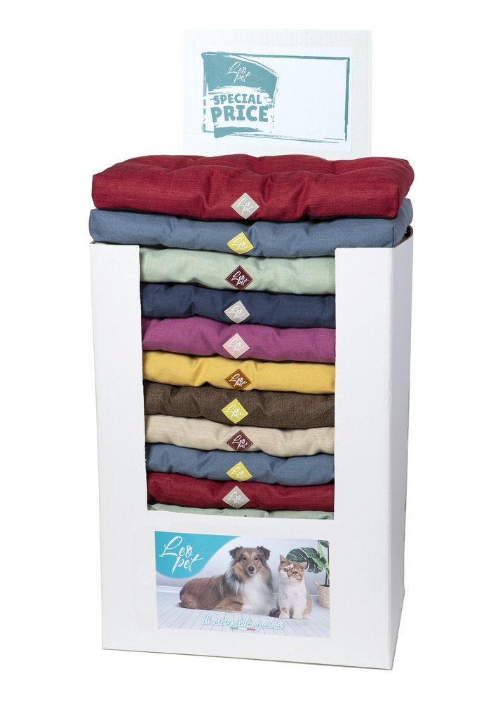 LEO PET EXPOSITOR COLCHON LISO COLOR VARIADOS 60x80x8 CM (15 UNIDADES POR EXPOSITOR)