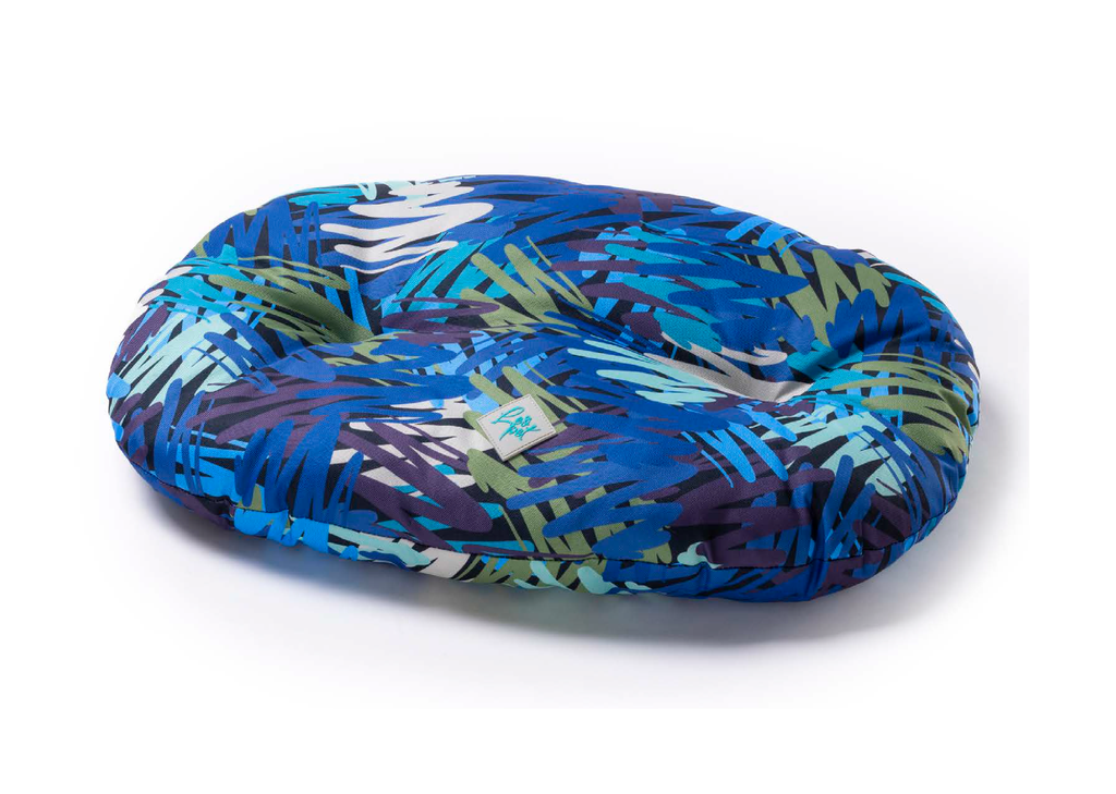 LEO PET COJÍN OVALADO NETTUNO OXFORD AZUL OCÉANO RESISTENTE AL AGUA 90X65 CM