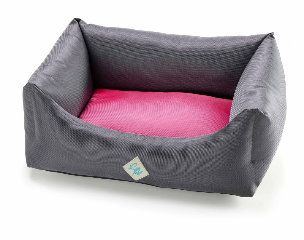 LEO PET CAMA RODI EXTRA FUERTE FUCSIA Y GRIS AGUA 60X70 CM