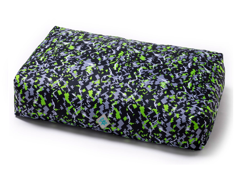 LEO PET COJÍN LADRILLO CON CREMALLERA OXFORD VERDE PIXE L RESISTENTE AL AGUA 50X80X15 CM