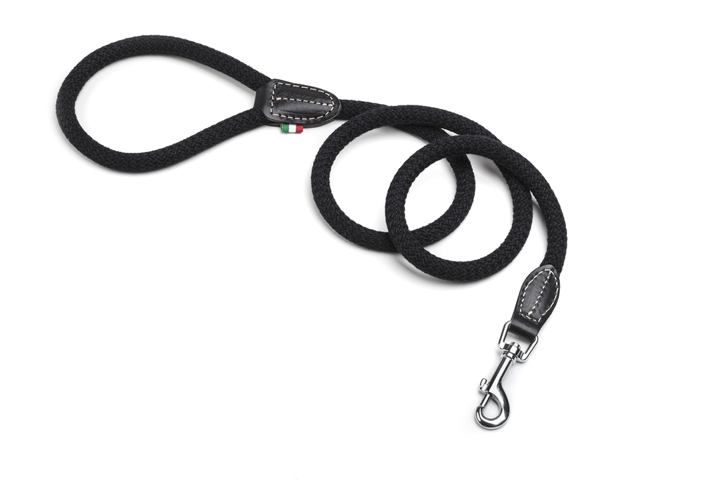 LEO PET COTTON ROPE LEAD COLOUR BLACK 1,2x120 CM