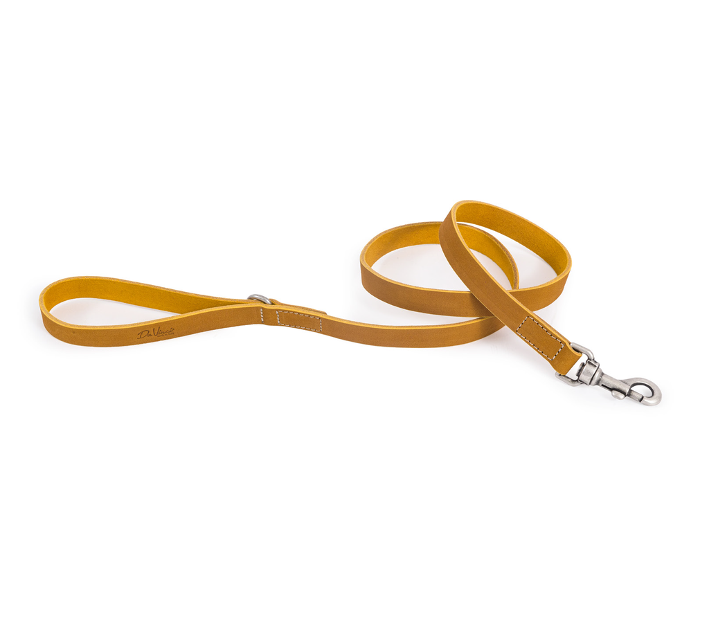 LEO PET FATTED LEATHER LEAD 120x2 CM YELLOW