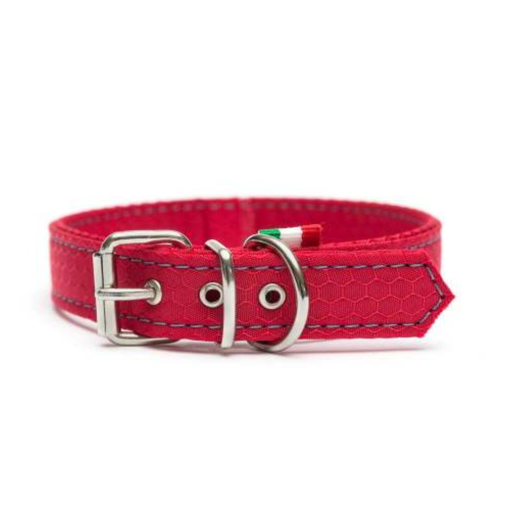 LEO PET COLLAR DE TELA IMPERMEABLE OXFORD ROJO 35x2 CM