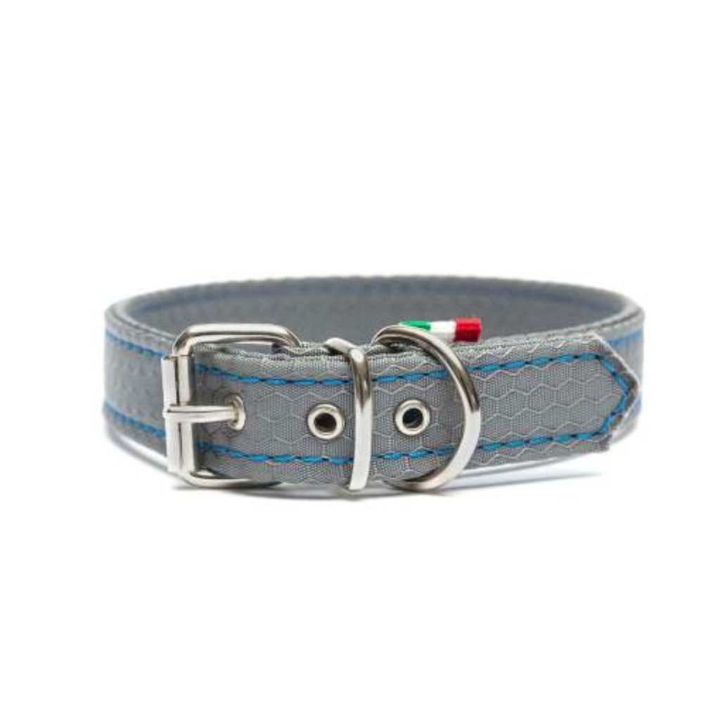 LEO PET COLLAR DE TELA IMPERMEABLE OXFORD COLOR GRIS 40x2 CM