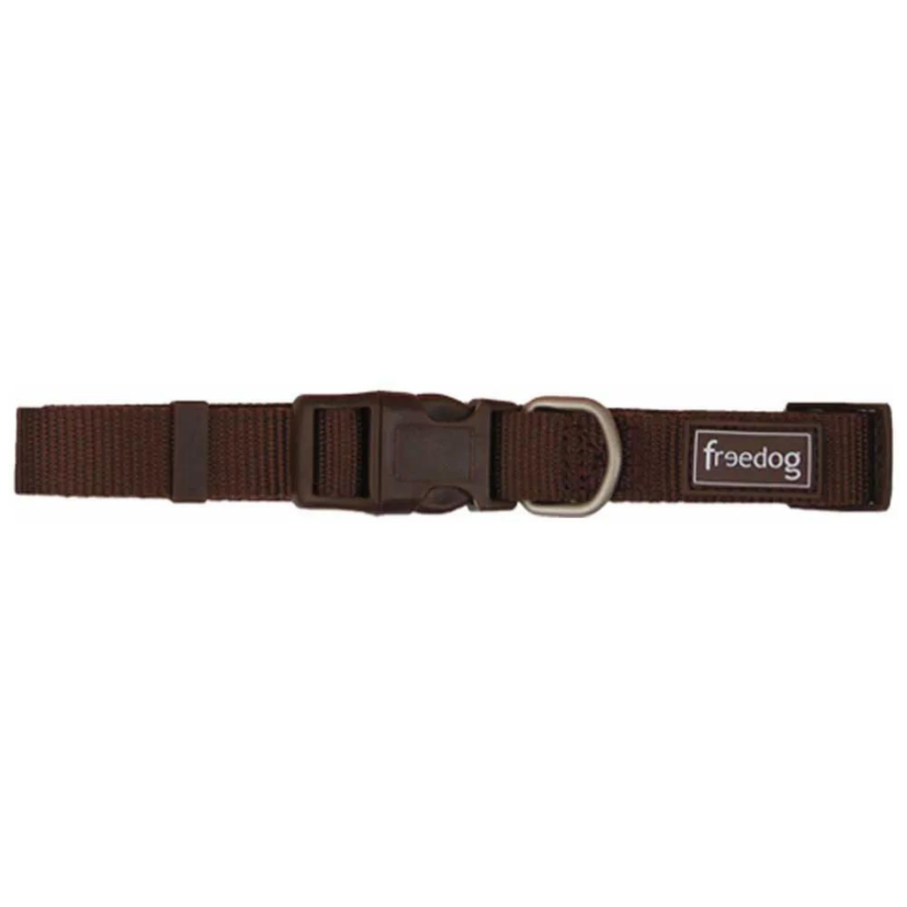 FREEDOG COLLAR NYLON BASIC MARRÓN 15MM