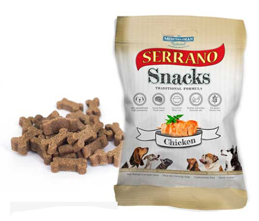 SERRANO SNACK PERRO DE POLLO (25UND.) 85GR