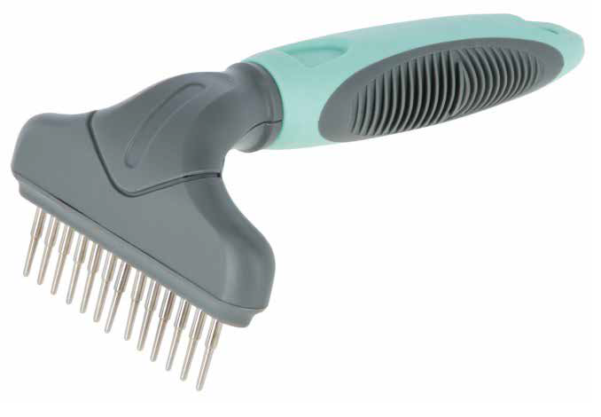 LEO PET RASTRILLO DE UNA FILA CON DIENTES GIRATORIOS 15X9 CM