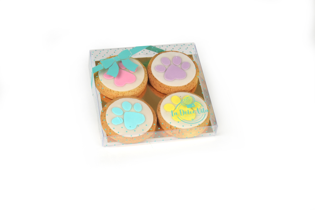 LEO PET GALLETA FORMA DE HUELLA CAJA DE 4PZ 120GR (8 UND.)