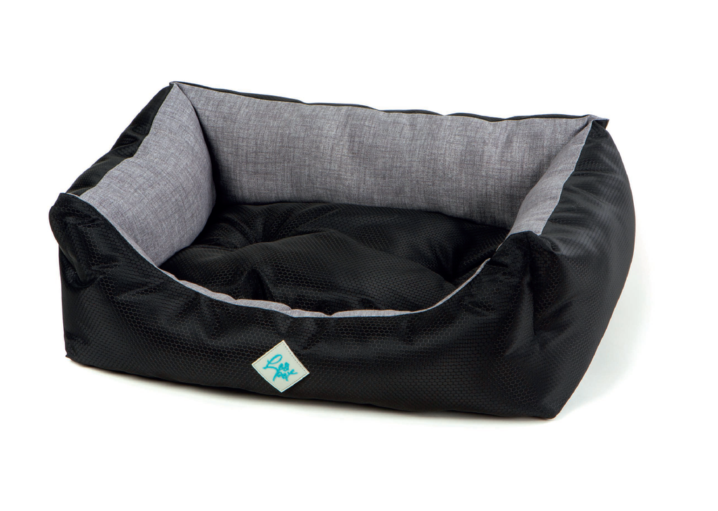 LEO PET CAMA RODI CON COJIN DESMONTABLE NEGRO 45X60 CM