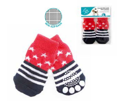 LEO PET CALCETINES PERRO STAR&STRIPS TALLA M PACK 2