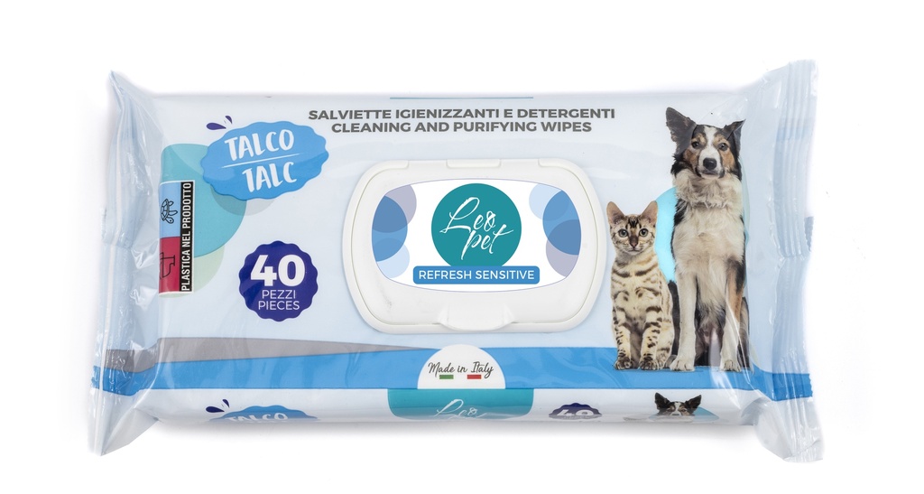 LEO PET TOALLITAS TALCO 40 UND.
