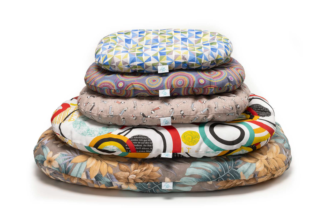 LEO PET COJÍN NETTUNO OVALADO 90X65 CM TELAS MIXTAS ESTAMPADAS