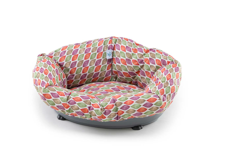 LEO PET FUNDA PARA CESTA DE PLÁSTICO GIOVE CON CIERRE ELÁSTICO 38X24X12CM TELAS MIXTAS
