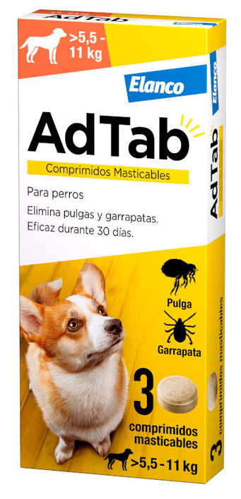 ADTAB PERRO 225MG 5,5-11KG MASTICABLE 3CPD