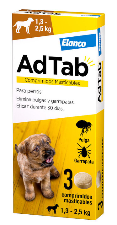 ADTAB PERRO 56MG 1,3-2,5KG MASTICABLE 3CPD