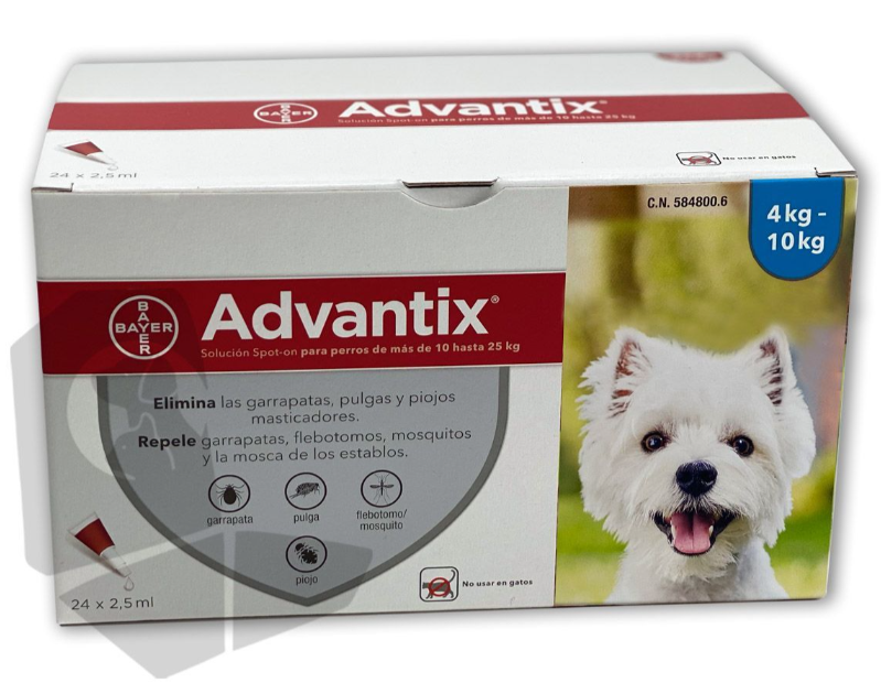 ADVANTIX 24 X 1,0ML (De 4KG A 10KG)