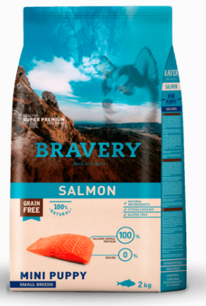 BRAVERY DOG MINI PUPPY SALMON  600GR